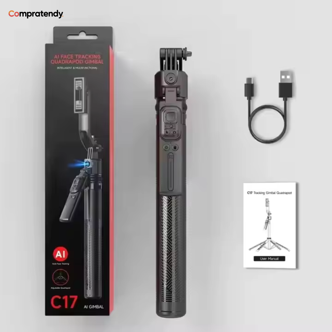 TRÍPODE C17 INTELIGENTE 360° CON SEGUIMIENTO FACIAL IA