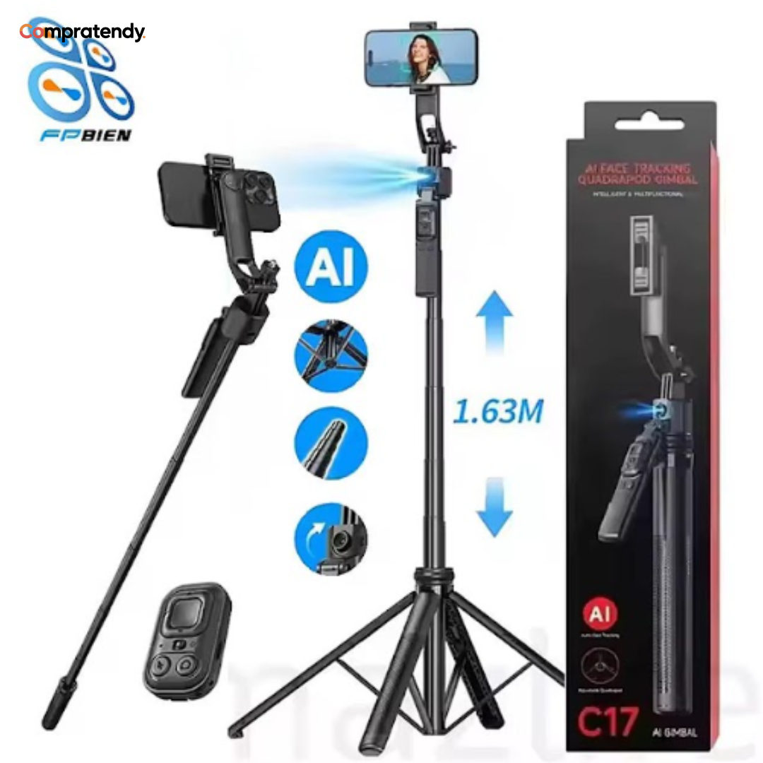 TRÍPODE C17 INTELIGENTE 360° CON SEGUIMIENTO FACIAL IA