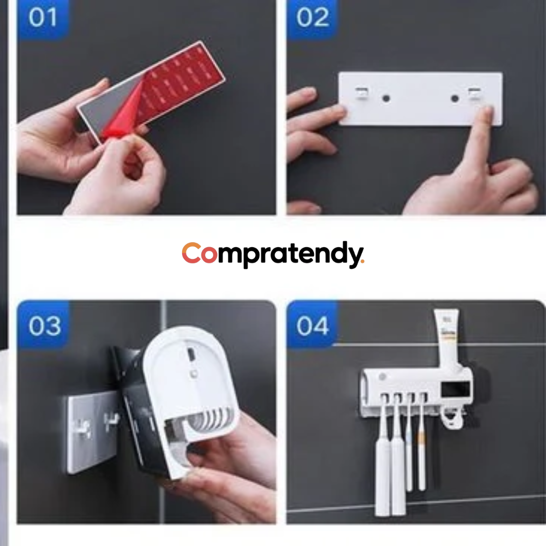 ESTERILIZADOR DE CEPILLO UV + DISPENSADOR PREMIUM